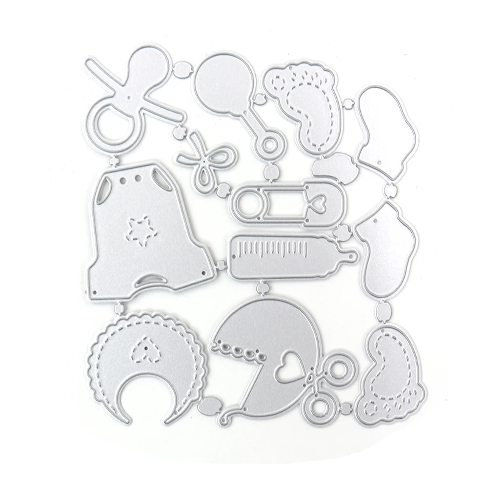 

Cutting Dies Baby Supplies 12Pcs Metal Steel Frames Cut Die Mold DIY Scrap Booking Photo Album Embossing Paper Cards 10.3x10.3cm