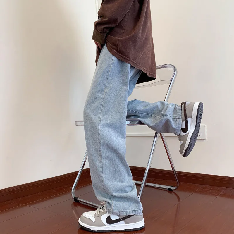 Autumn 4 Colors Baggy Jeans Men Fashion Harajuku Casual Straight Jeans Streetwear Hip Hop Loose Denim Pants Mens Trousers S-2XL