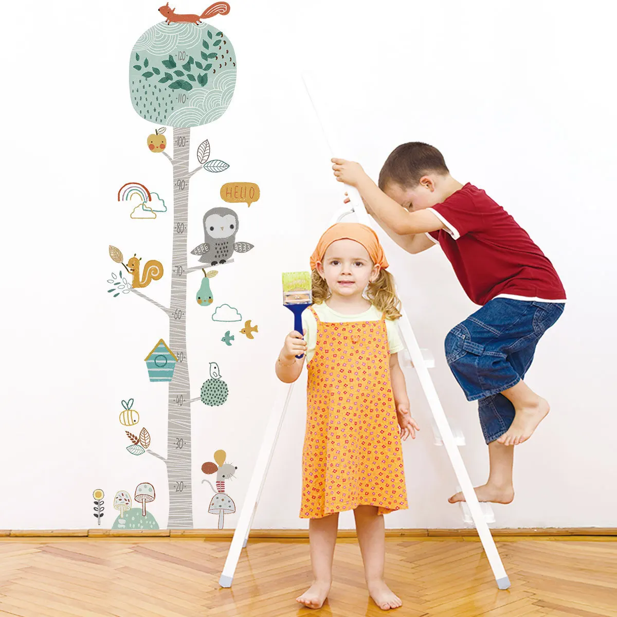 

Forest Animal Tree Height Measurement Nursery Wall Sticker Removable Peel and Stick Wall Decal Kids Room Interior Home Decor