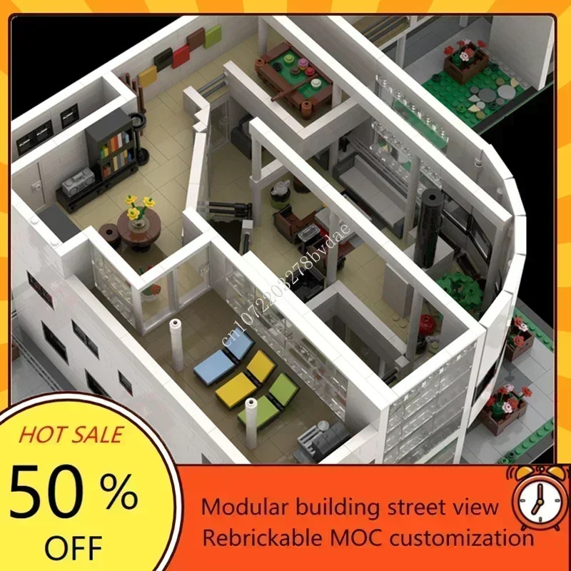 Фото Конструктор Saltzman House Modular MOC, 5128 деталей, архитектурная модель уличного здания, креативная сборная модель, развивающая игрушка, подарок №4