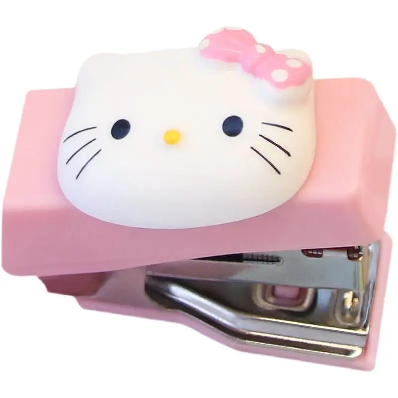 Hello Kitty Mini ขนาดเล็กน่ารักนักเรียนเย็บเล่มขนาด10เครื่องเย็บกระดาษขนาดเล็ก