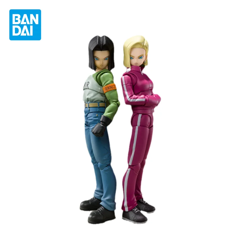 

Bandai Original Dragon Ball Super Anime Figure Android 17 Android 18 Action Figure Toys for Kids Gift Collectible Model Dolls