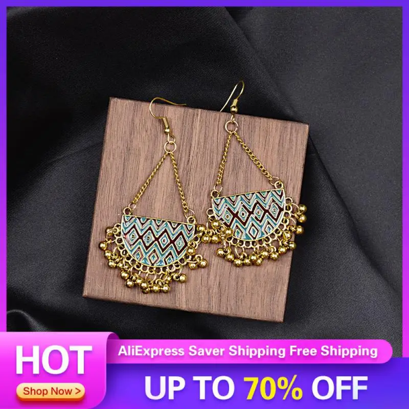 Женские серьги с бахромой, простые и нежные золотые богемные серьги, популярные ювелирные изделия, серьги в паре с модным сплавом 129 г