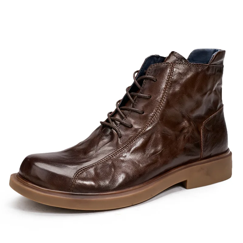 

Autumn Winter British Retro Genuine Leather Mens Boots All-match Military Boots Chelsea Boots Motorcycle Boots #F5927-2