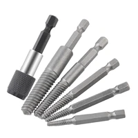 damaged screw extractor kit 6pcs stripped screw extractor set drill bit set broken bolt extractor screw remover sets hand tools