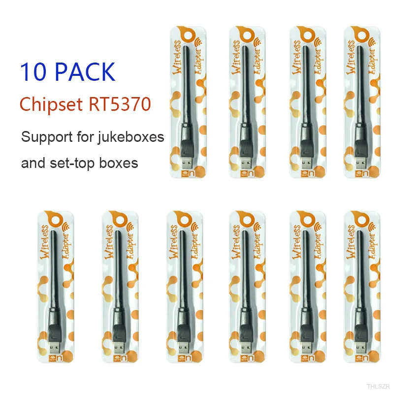 

10-pack 5370 Chip USB WiFi Card 150Mbps Network Adapter Mini Wireless Encryption USB2.0 Networking Card for Laptop Desktop PC