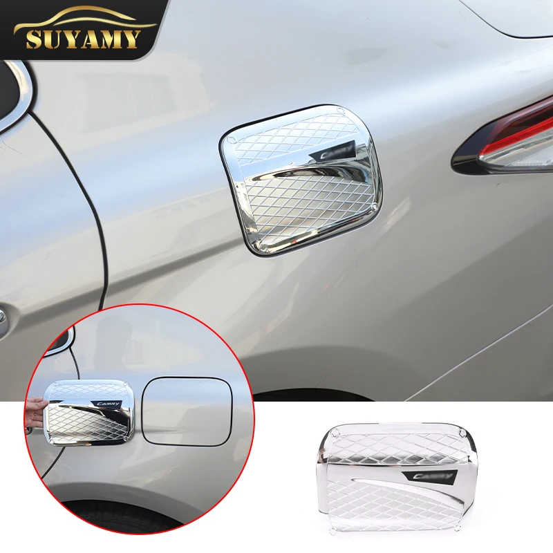 

1pc Silver Car Gas Fuel Tank Cover Decorative Gasoline Cap For Toyota Camry XV70 2018-2021 Oil Filler Cap Trim Accessories