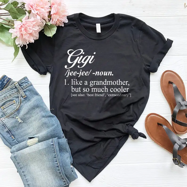 

Gift For Grandma Mother's Day Gifts Grandmother Shirt funny letters T-Shirts 100% cotton short sleeve cute top tees plus size