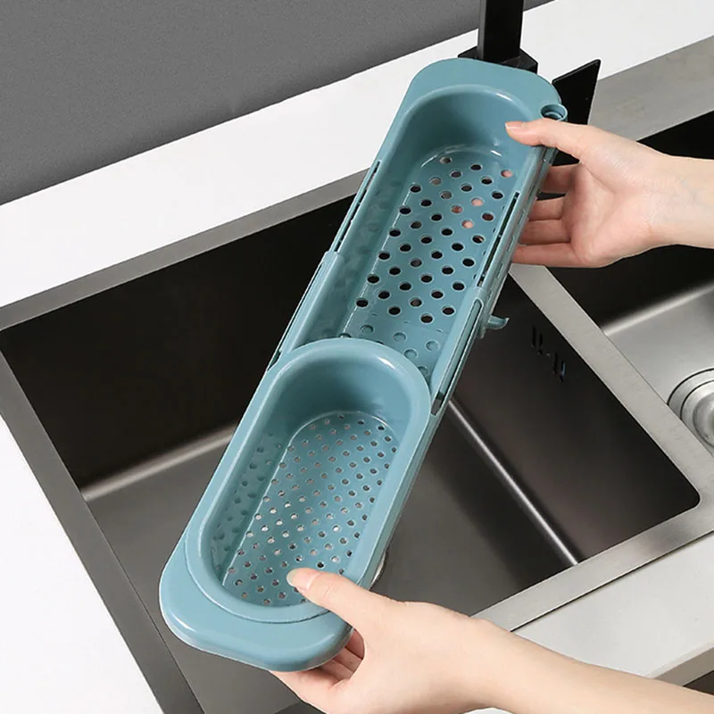 

Удобный стеллаж для хранения в раковине, домашний кухонный масштабируемый органайзер для раковины, губка, мыла, скребок для посуды, вешалка ...