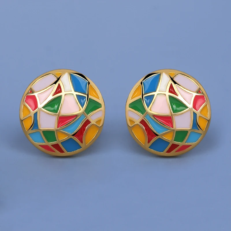 

Серьги-кольца женские эмалированные с нестандартным рисунком