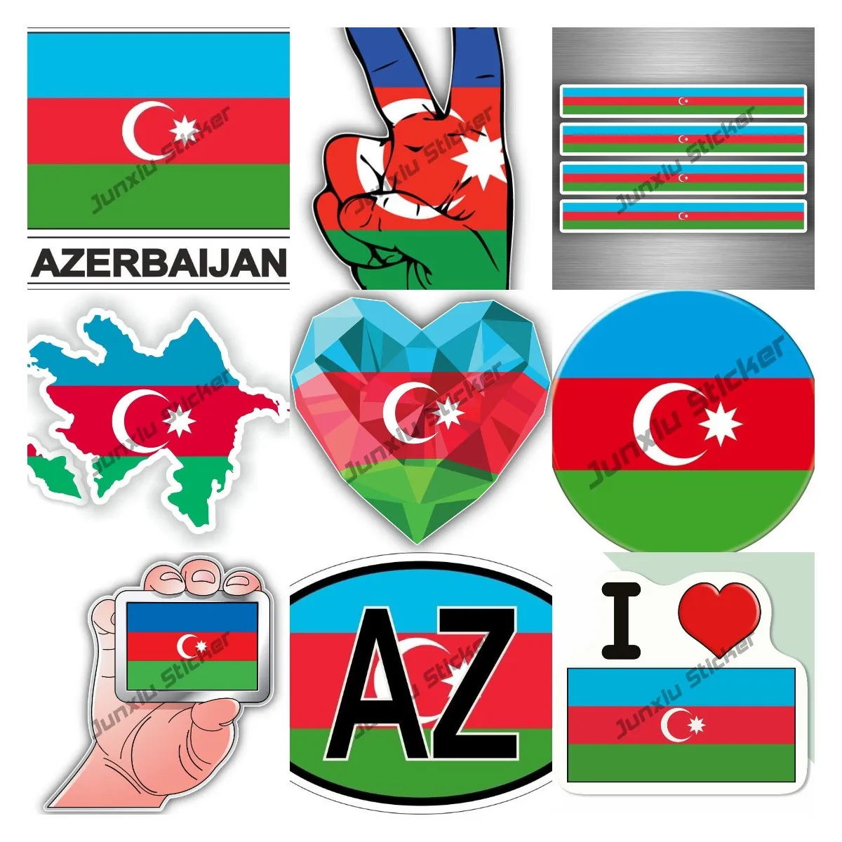 

Azerbaijan Sticker Azərbaycan Respublikası AZ Decal Sticker Decal Car Stripe Motorcycle Racing Flag Bike Moto Tuning Azerbaijan