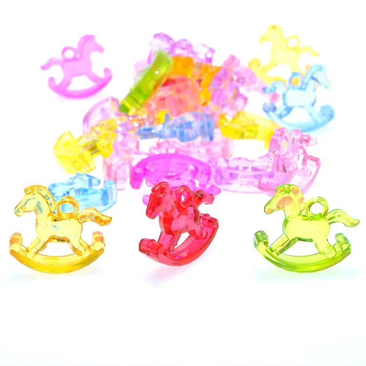 50 разноцветный прозрачный акриловые подвески для лошадей-качалок 24 мм детское