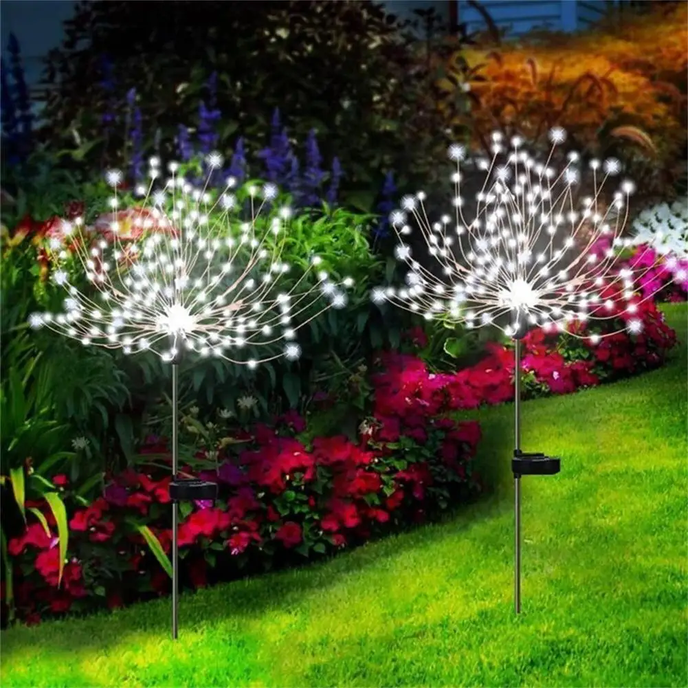

150led Solar Firework Lights 2 Modes Ip64 Waterproof Lamp For Outdoor Path Lawn Garden Courtyards Fences Walkways Holiday Lights