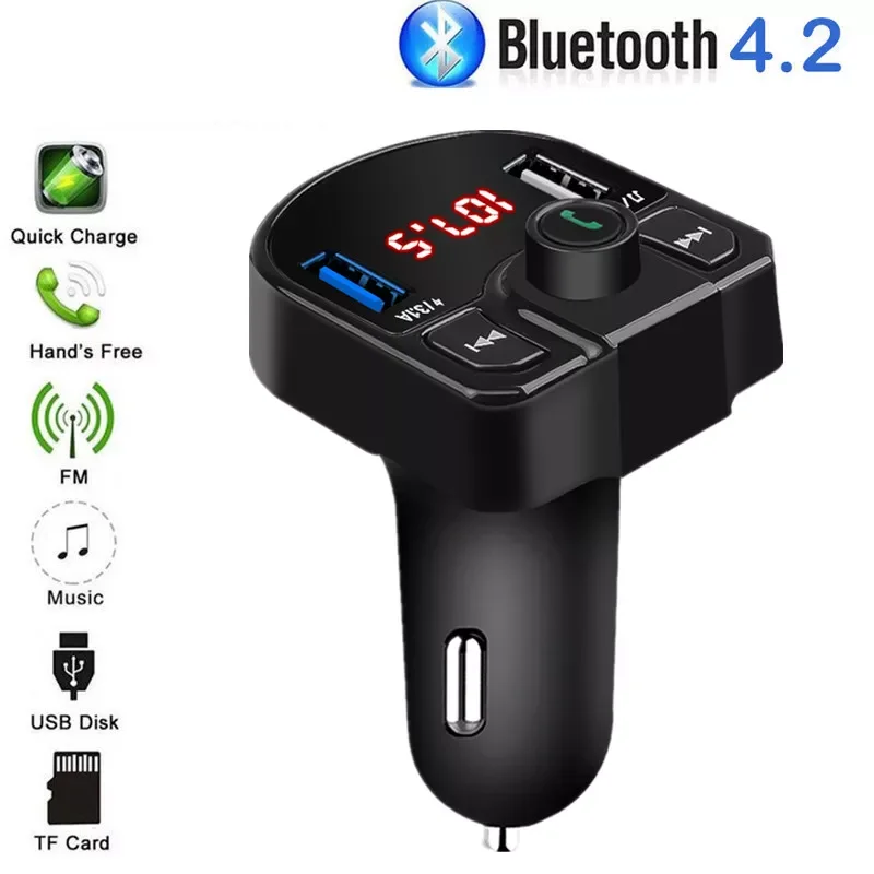 

Автомобильный беспроводной Bluetooth FM-трансмиттер с ЖК-дисплеем и mp3-плеером