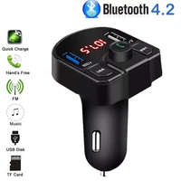 handsfree bluetooth car kit wireless fm transmitter car charger lcd mp3 player usb charger 3 1a 1a cigarette lighter tf u disk