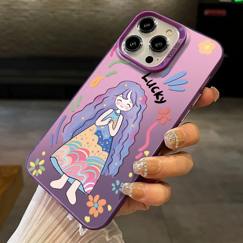 Аксессуары для Vivo Y1S Y18 Y17S Y20 Y20i Y03 Y02 Y15 Y17 Y11 Y15A Y12i Y12S чехол милой девушки VivoY20A Y9s