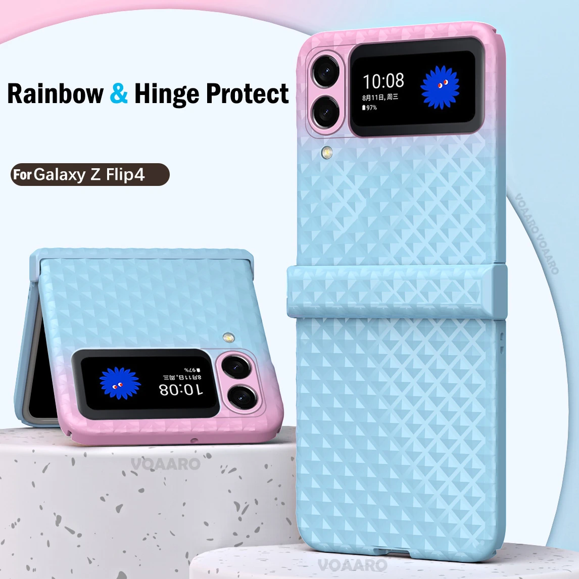 

Ultra Thin Hard Funda for Samsung Galaxy Z Flip 4 Hinge Case Rainbow Cover for Samsung Z Flip 3 4 5G Full Hinge Protection Case