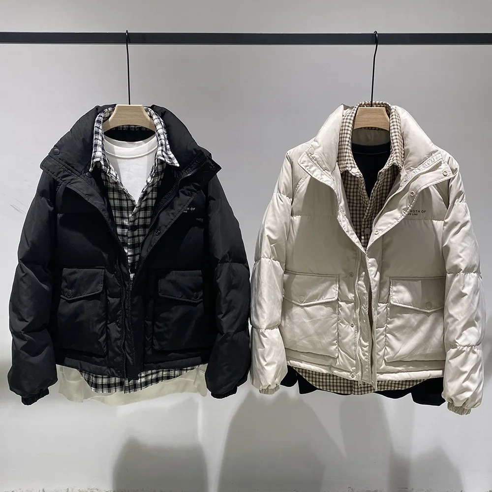 

Мужская куртка-пуховик с воротником-рубашкой, на утином пуху