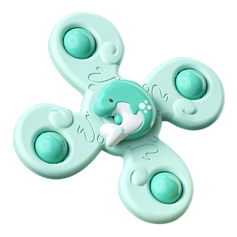 

Bath Toy Water Play Rotary Spinner Cartoon Flexible Mini Gyro Early Educational Spinning Bath Toy Portable Size for Baby