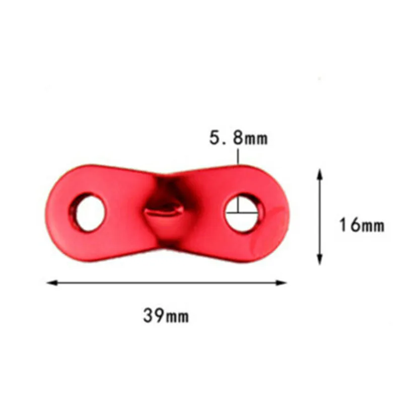 

39*16*2mm 10Pcs Red Lock Rope Fasteners Accessories Slip proof Camping Tent Cord Fastener Tensioners Bent Runners
