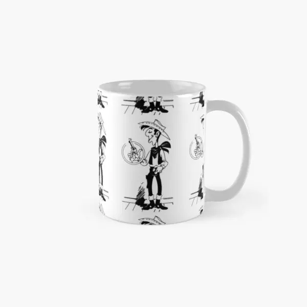

Lucky Luke Classic Mug Picture Drinkware Simple Coffee Tea Handle Round Cup Gifts Photo Printed Design Image