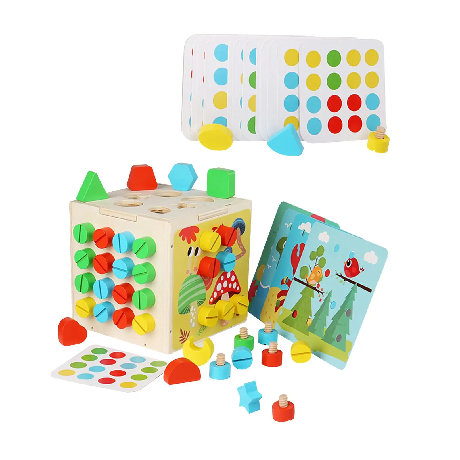 

Montessori Screw Nut Toys Development Activity Early Educational Toys Shape