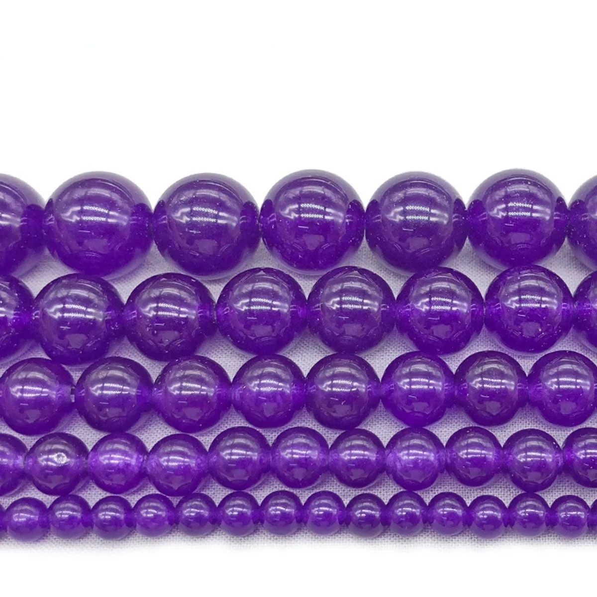 

Round Natural Dark Purple Amethysts Chalcedony Loose Beads Stone Semi-finished Women Handmade Necklace Chain Diy Accessories