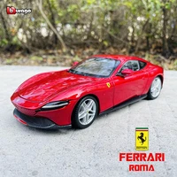 bburago 124 ferrari roma red car model die casting metal model children toy boyfriend gift simulated alloy car collection