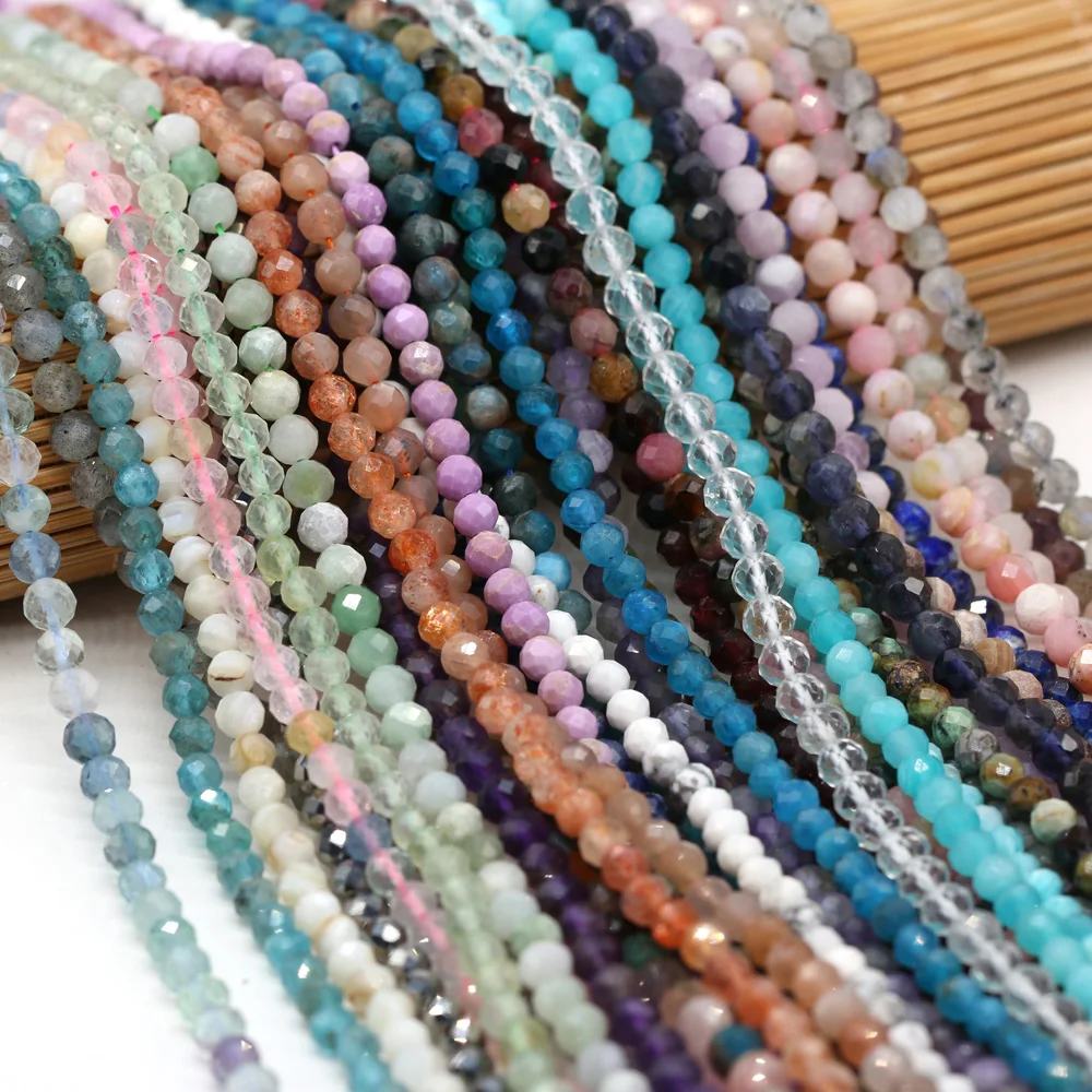 

Rhodochrosite Rose Quartz Garnet Amazonite 4mm Faceted Natural Stone Beads Jewelry Making Necklace Bracelet Earrings Accessories