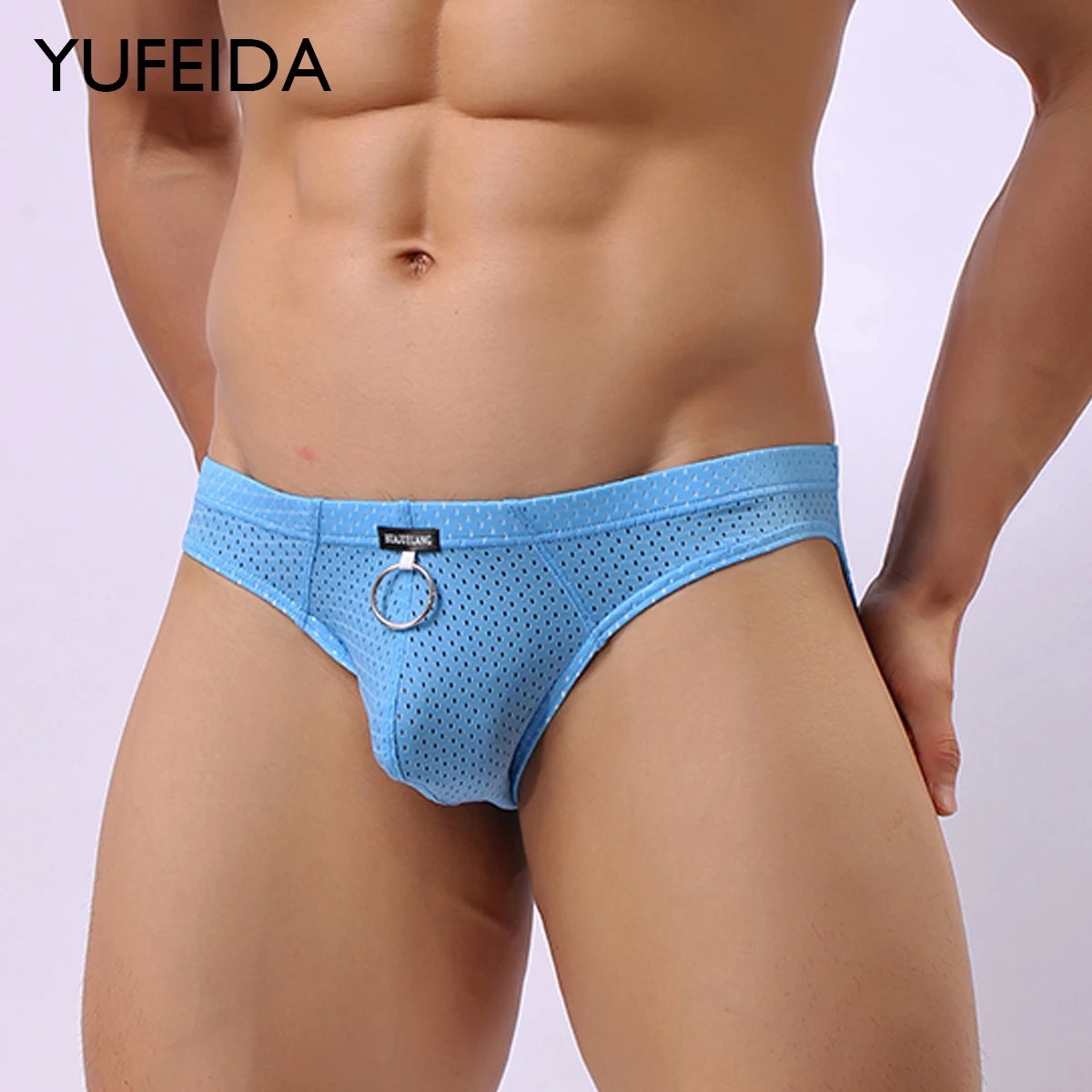 

YUFEIDA Fashion Men Underwear Mesh Breathable Sexy Men's Briefs Underpants Man Lingerie Thongs G Strings Male Sexy Tangas Bikini