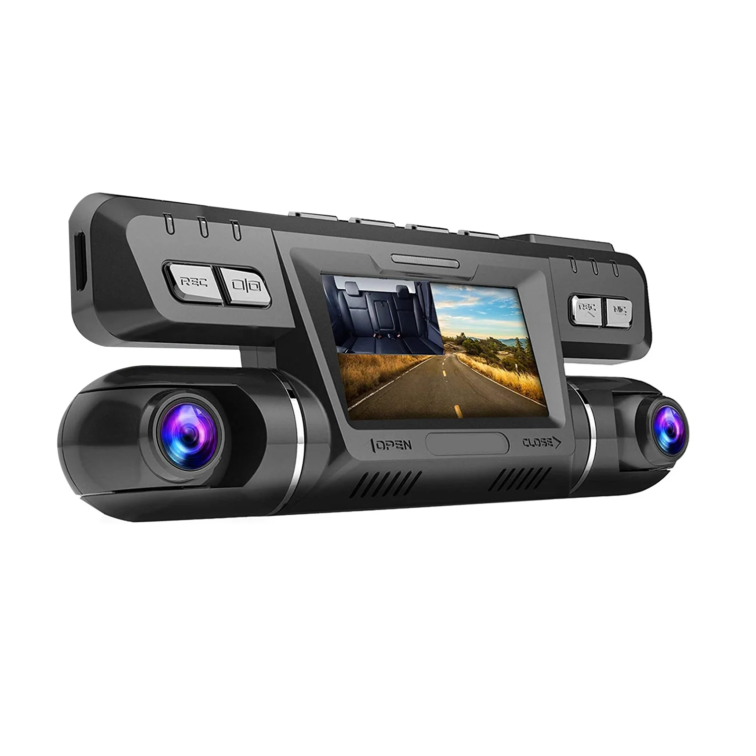 

Car Dual Dash Cam with 64G SD Card, 2160P Front and Cabin Dual Lens Security Camera Driving Recorder WiFi Car Taxi Uber