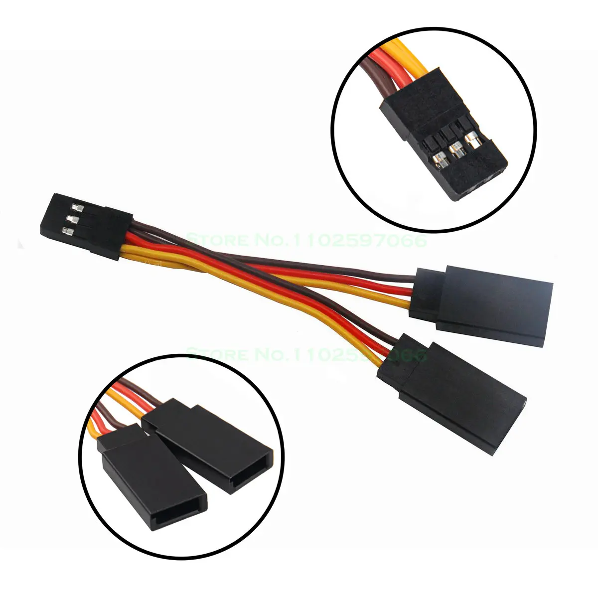 

5pcs 90mm Servo Splitter Cable 1 Male to 2 Female JR Style Servo Y Harness Cables Extension Lead Wire for RC Car Drone