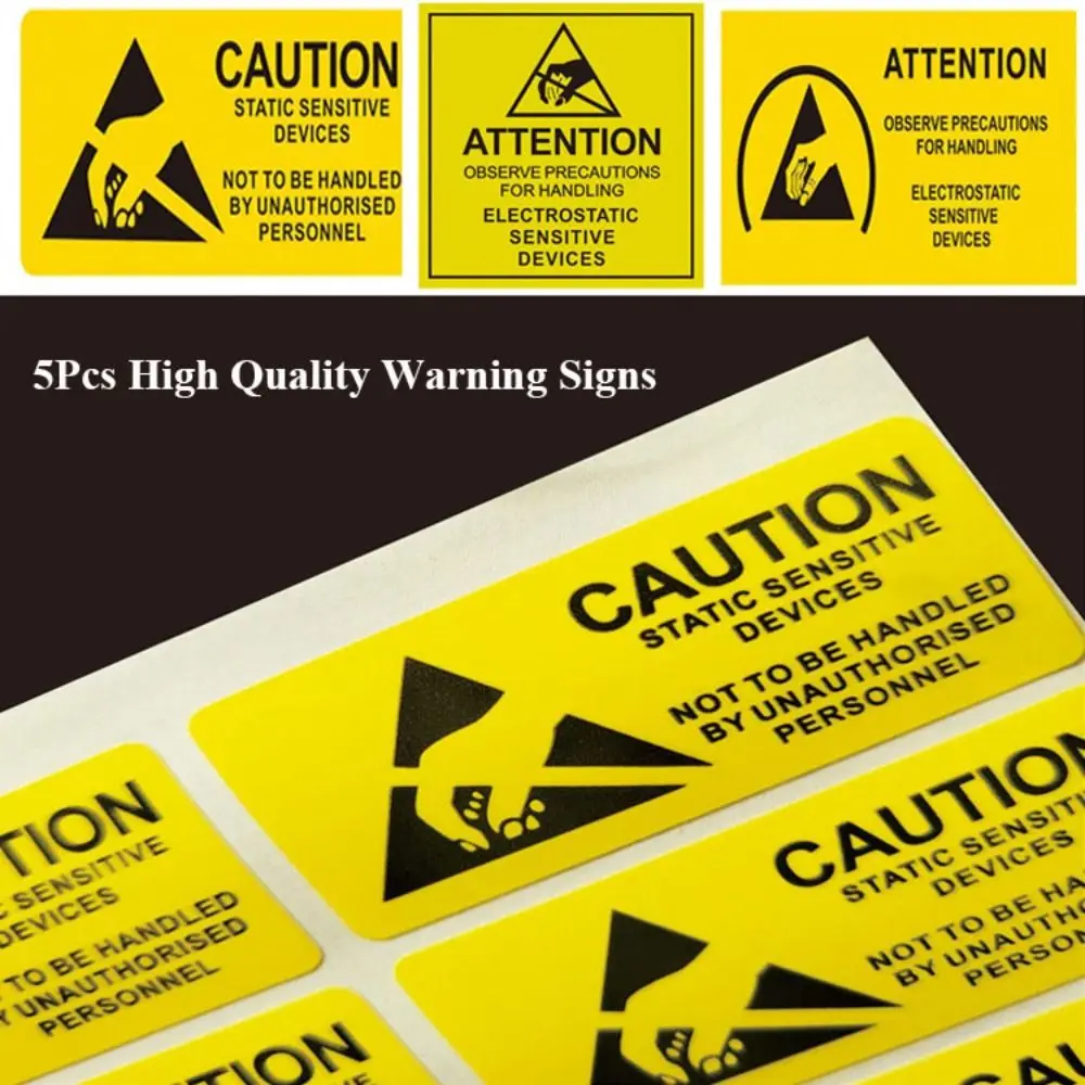 

5 шт., водонепроницаемые предупреждающие наклейки для видеонаблюдения, 4 вида