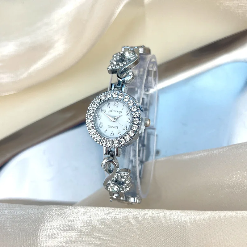 Женские часы брендовые часы-браслет с бриллиантами и лебедем модные легкие