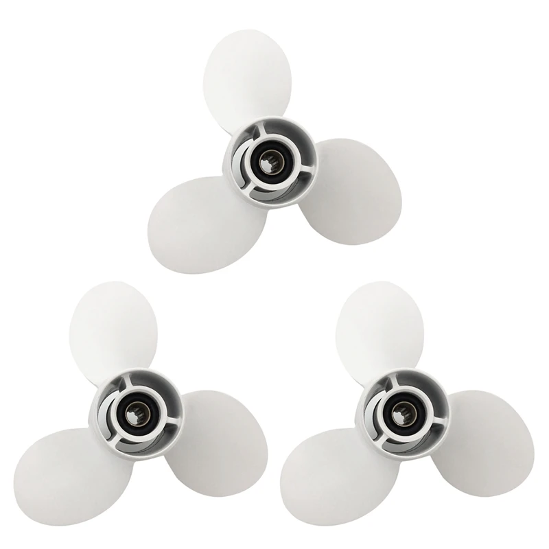 

3X 9 1/4X11 For Yamaha 8 Tooth Spine Aluminium Propeller Propellers 15Hp Propellers 9.9 Hp Propellers