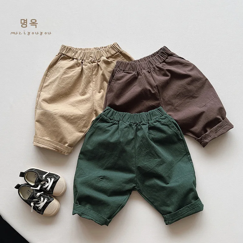 

2022 Autumn Winter New Girl Baby Loose Wide Leg Carrot Pants Girl Infant Casual Cotton Trouser Children Pockets Pure Color Pants