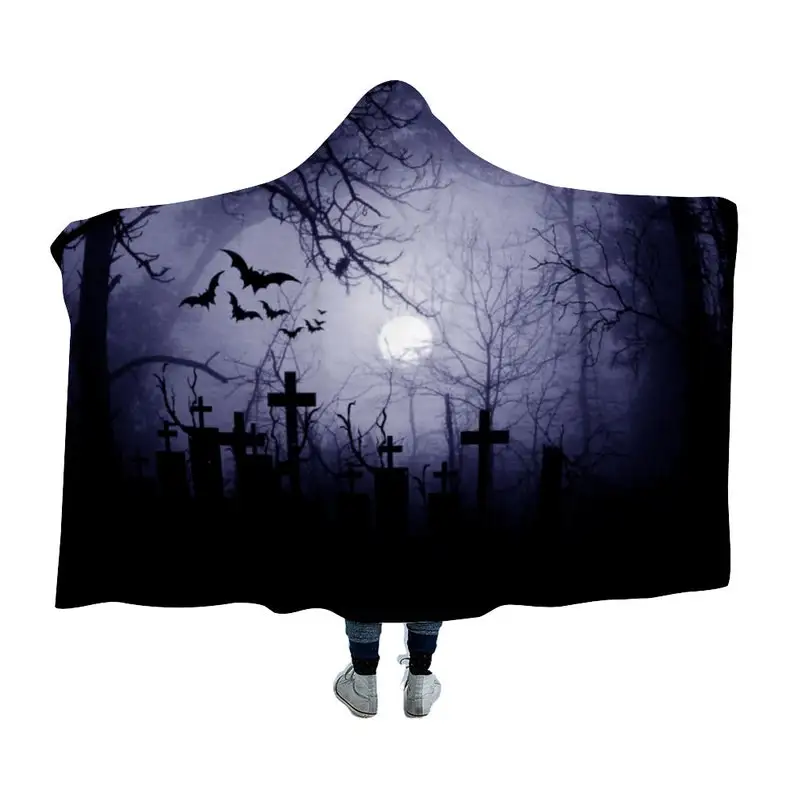 

Gothic Midnight Cemetery Cloak Hooded Blanket