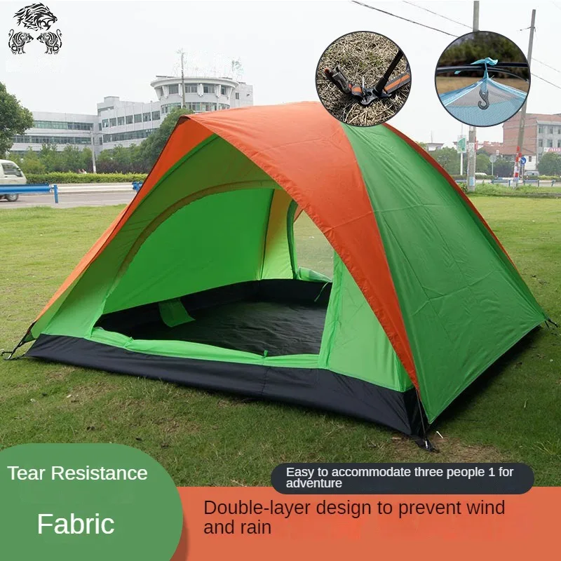 

Outdoor Camping Mountain Exploration Oxford Cloth Tent Camping And Playing Double-Door Double-Layer Tent Manually Erected Tent