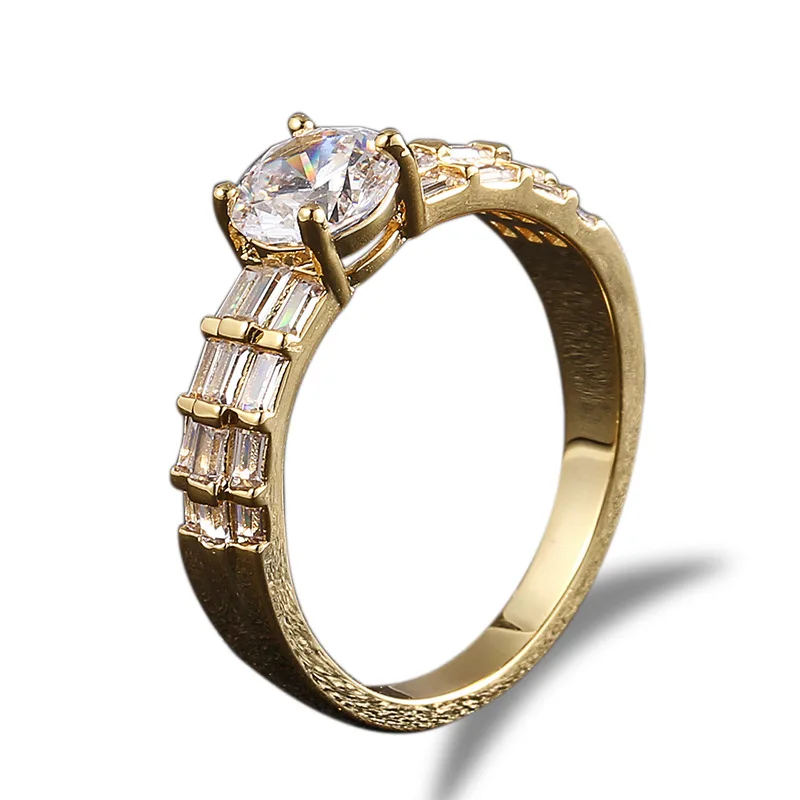 

New Zircon Personality Hip Hop Ring Fashion Trend Ring Gold Plated CZ Iced Out Jewelry Diamond Ring