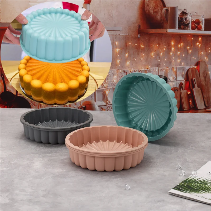 

Party Cake Silicone Mold Oven Baking Pan Round DIY Baking Molds Multi-purpose