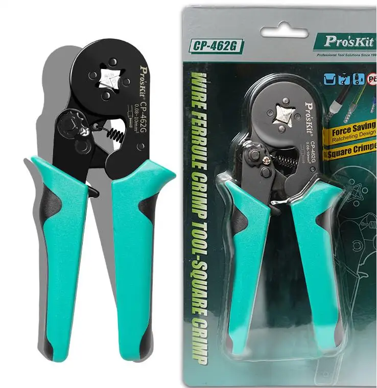 Proskit four-sided self-regulating wire pliers electrician fast tube European terminal crimping pliers CP-462G bare terminal