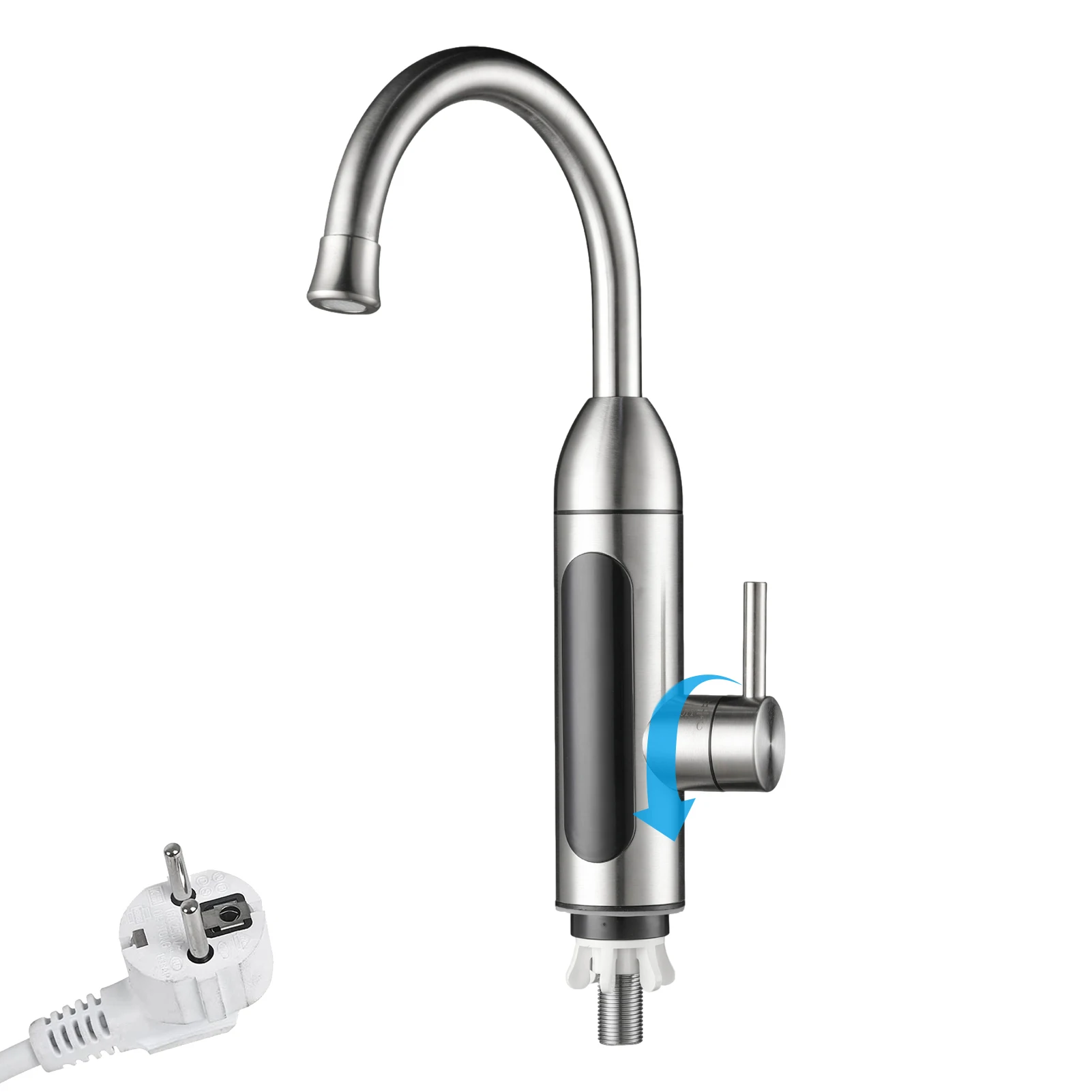 

Electric Hot Water Faucet Tankless Instant Kitchen Water Heating Tap With LED Digital Display 360 Degree Rotating Electric Hot