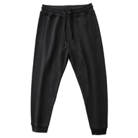 spring and autumn mens new heavy foot guard pants sports drawstring pure cotton small foot terry knitted casual pants