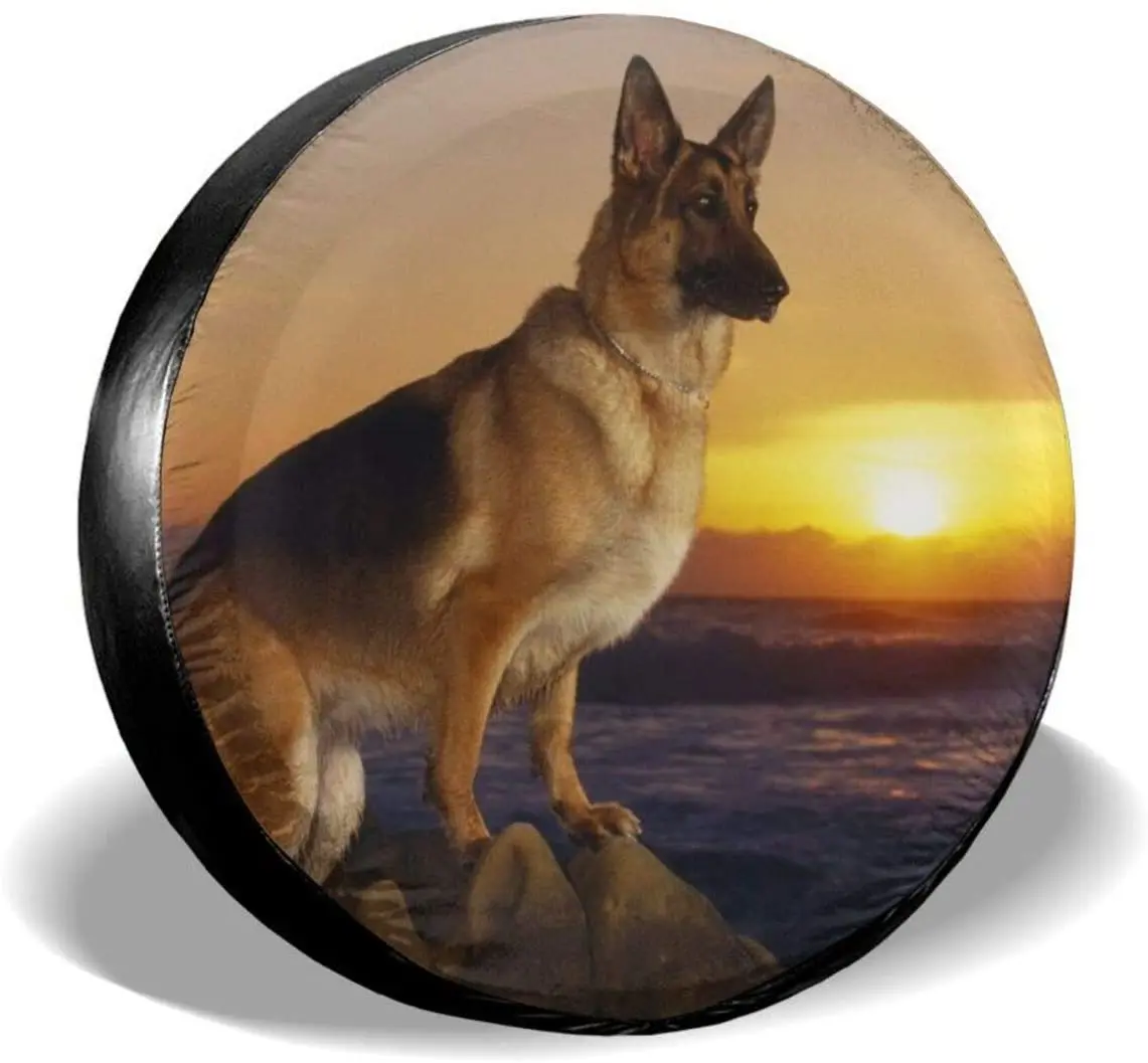 

Cute German Shepherd Dog Spare Tire Cover Waterproof Dust-Proof UV Sun Wheel Tire Cover Fit for Jeep,Trailer, RV, SUV and Many
