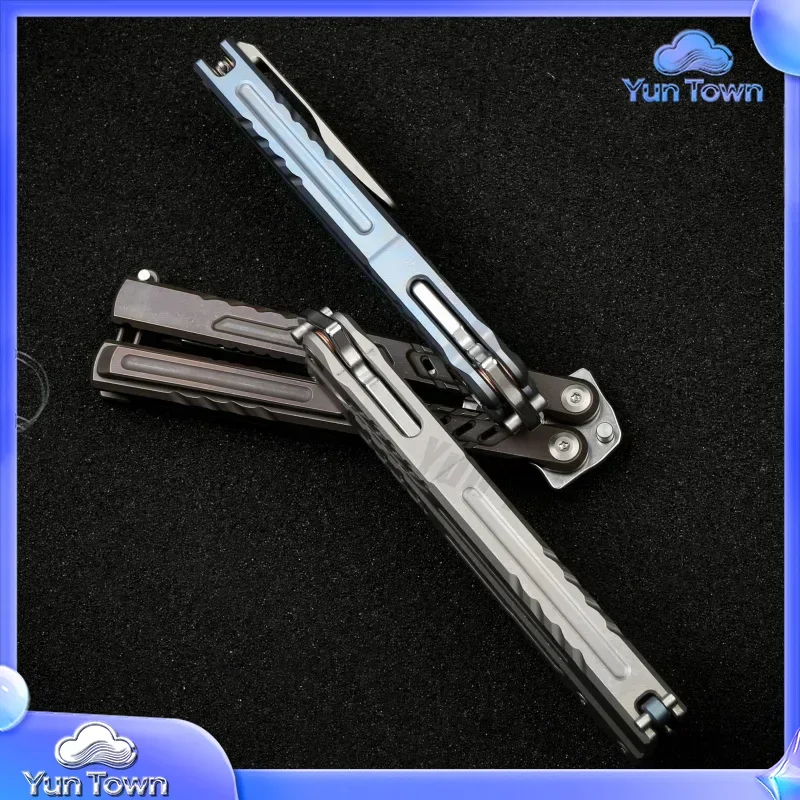 Тренировочный балисонг Maxace Pelican-M с рукоятью из титана TC4, лезвием M390 Live Blade и струнным инструментом из стали 440C, EDC-инструмент для тюнинга, бабочка-нож (art.: 3920da458d0b2) - 3920da458d0b2