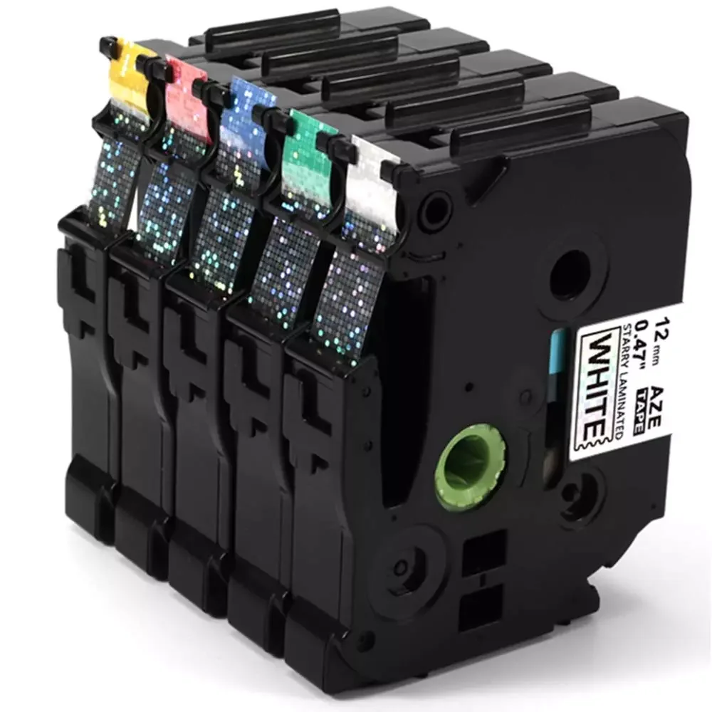 

TZe-231L1 12 мм ламинированная красочная блестящая Звездная Лазерная Лента для этикеток, совместимая с Brother, этикеток для подарка