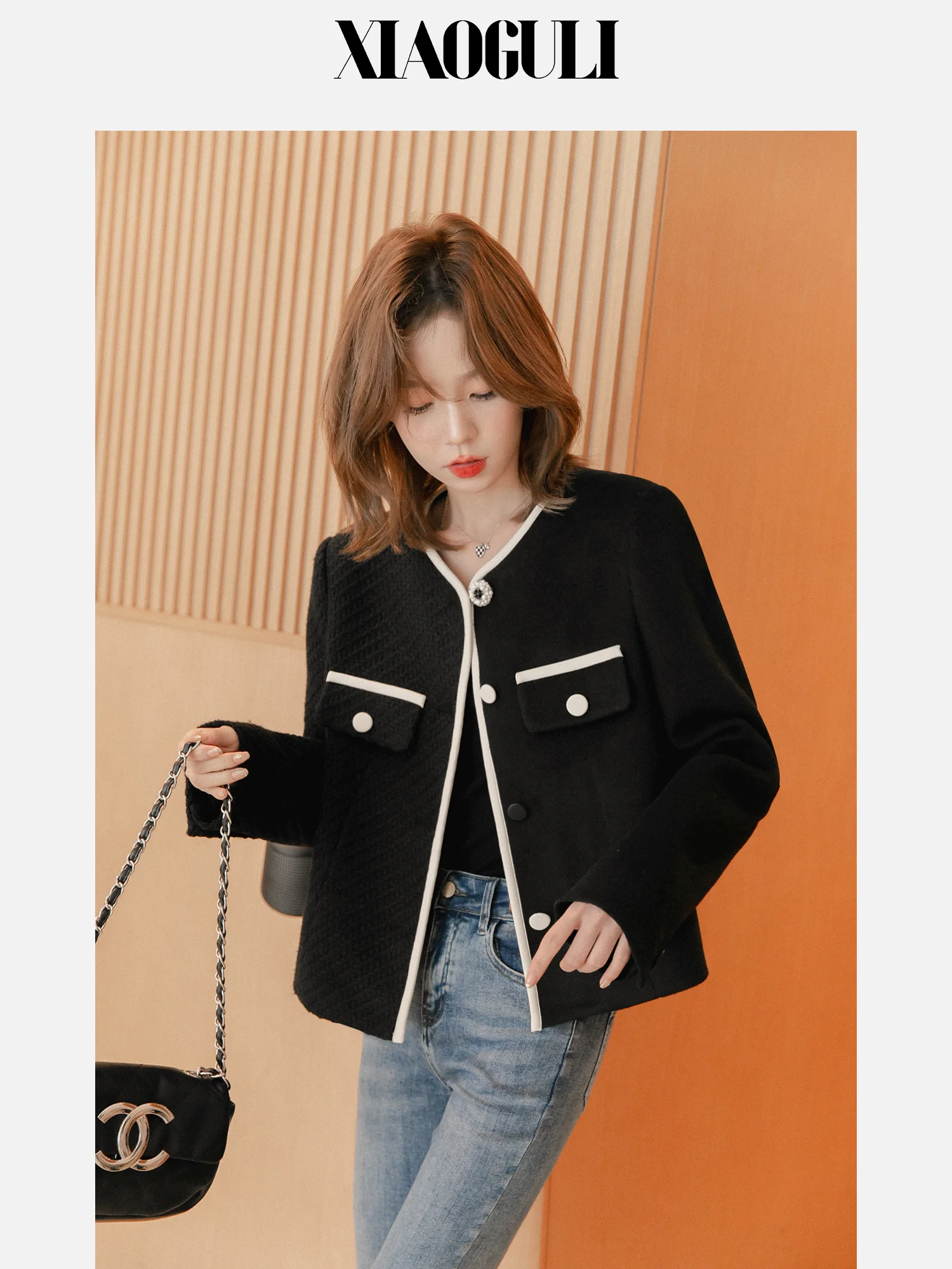 

Женское трикотажное пальто, черный кардиган с коротким рукавом, Осень-зима