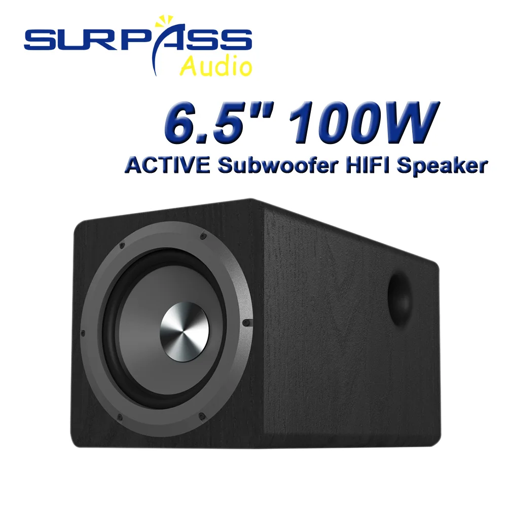 Active HIFI Subwoofer 6.5 Inch Woofer 100W Audio Speaker for Amplifier Home Theater Loudspeaker Stereo Strong Bass Music Player