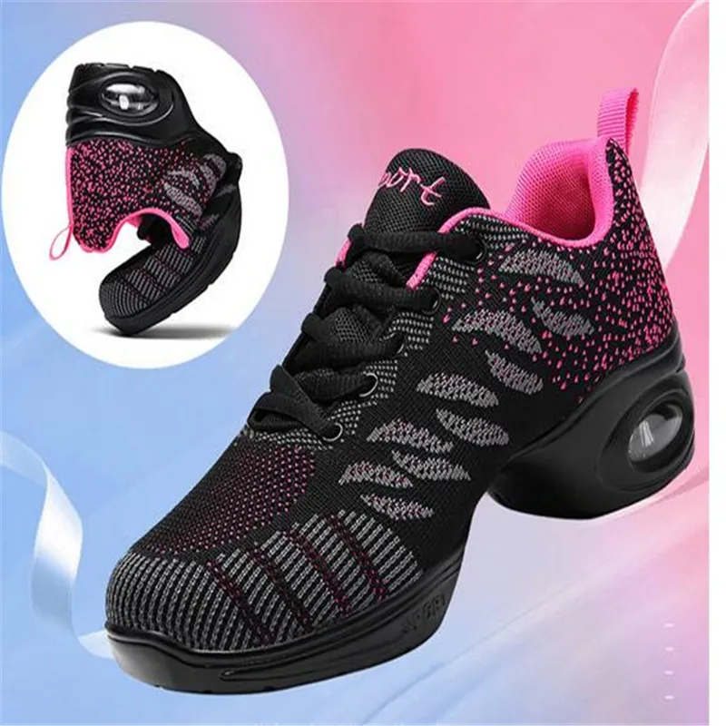 

2023 Sneakers Dance Shoes For Women Flying Woven Mesh Comfortable Modern Jazz Dancing Shoes Girls Ladies Outdoor Sports Shoes