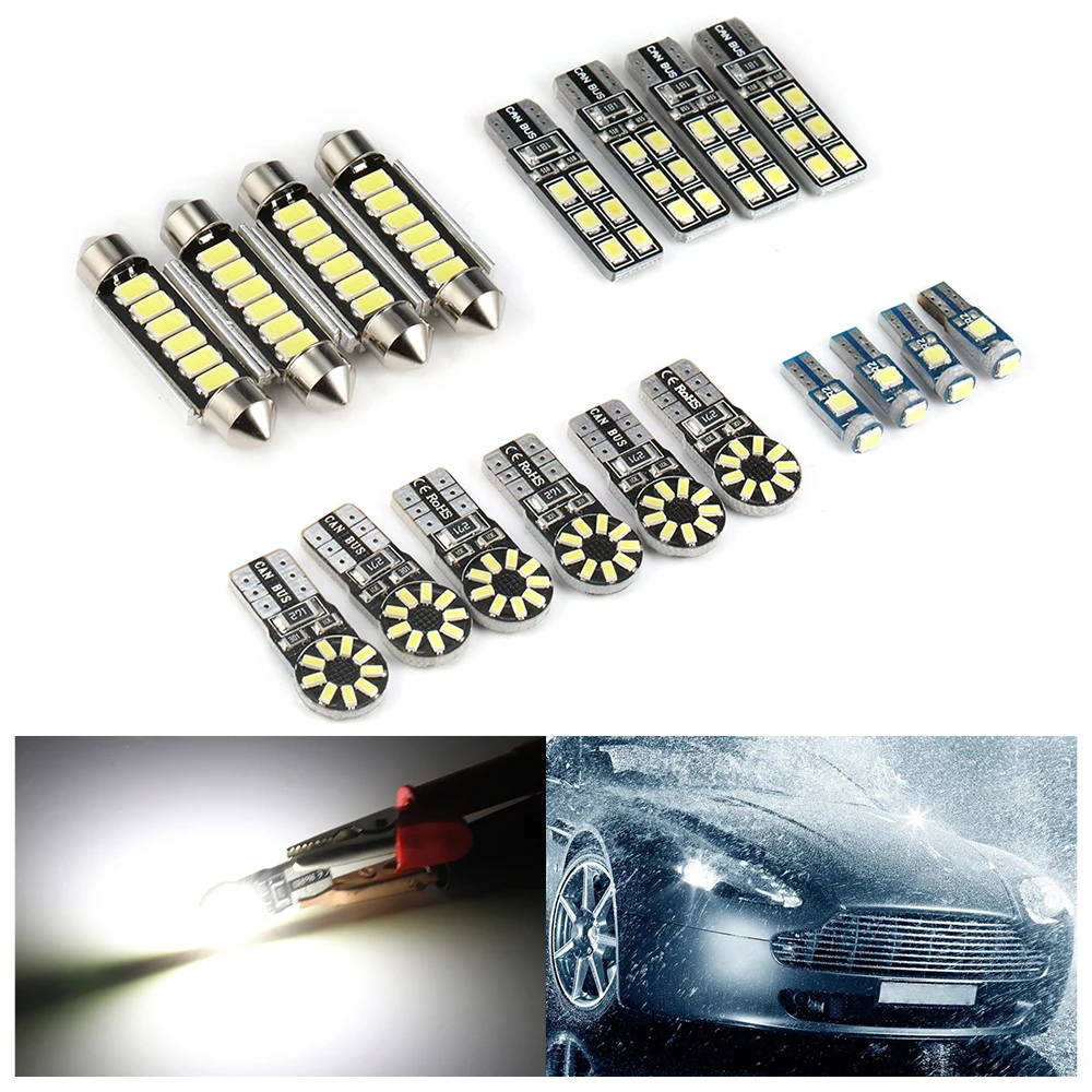 

18 шт./комплект, светодиодсветодиодный лампы для внутреннего освещения ISincer для BMW E92 3 Series Festoon 41mm T10 T3